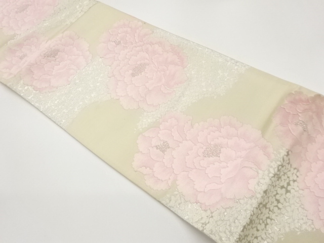 JAPANESE FUKURO OBI / WOVEN PEONY